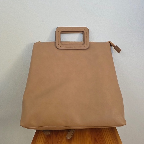 Summer & Rose Vegan Leather Backpack Tote Bag in Beige - NWOT